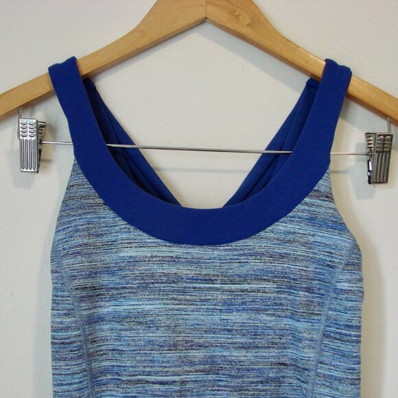 Lululemon Blue Enhearten Tank Yoga Crisscross Back Like New Size 8 - Picture 6 of 16